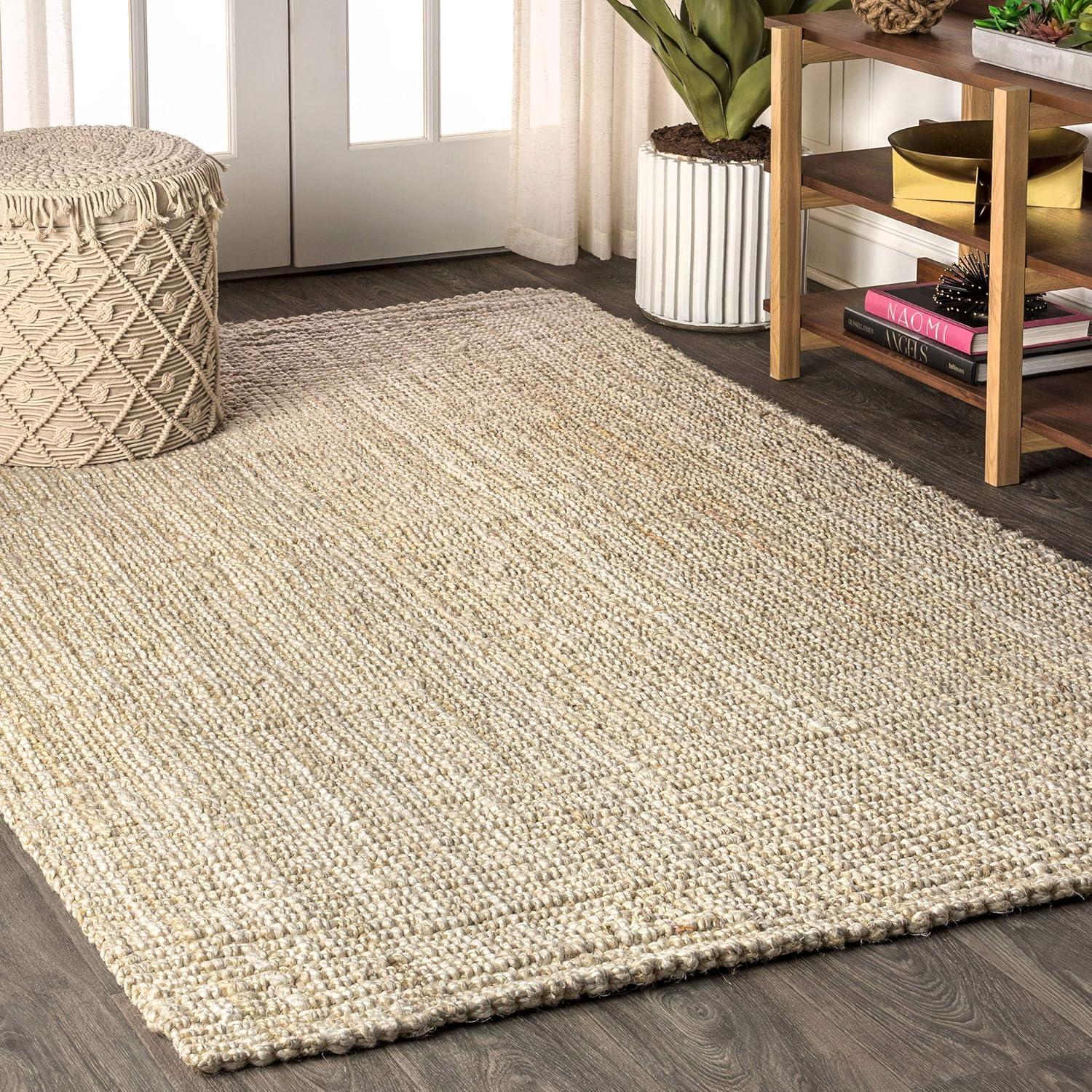 Hiro Hand Woven Chunky Jute Area Rug  - JONATHAN Y