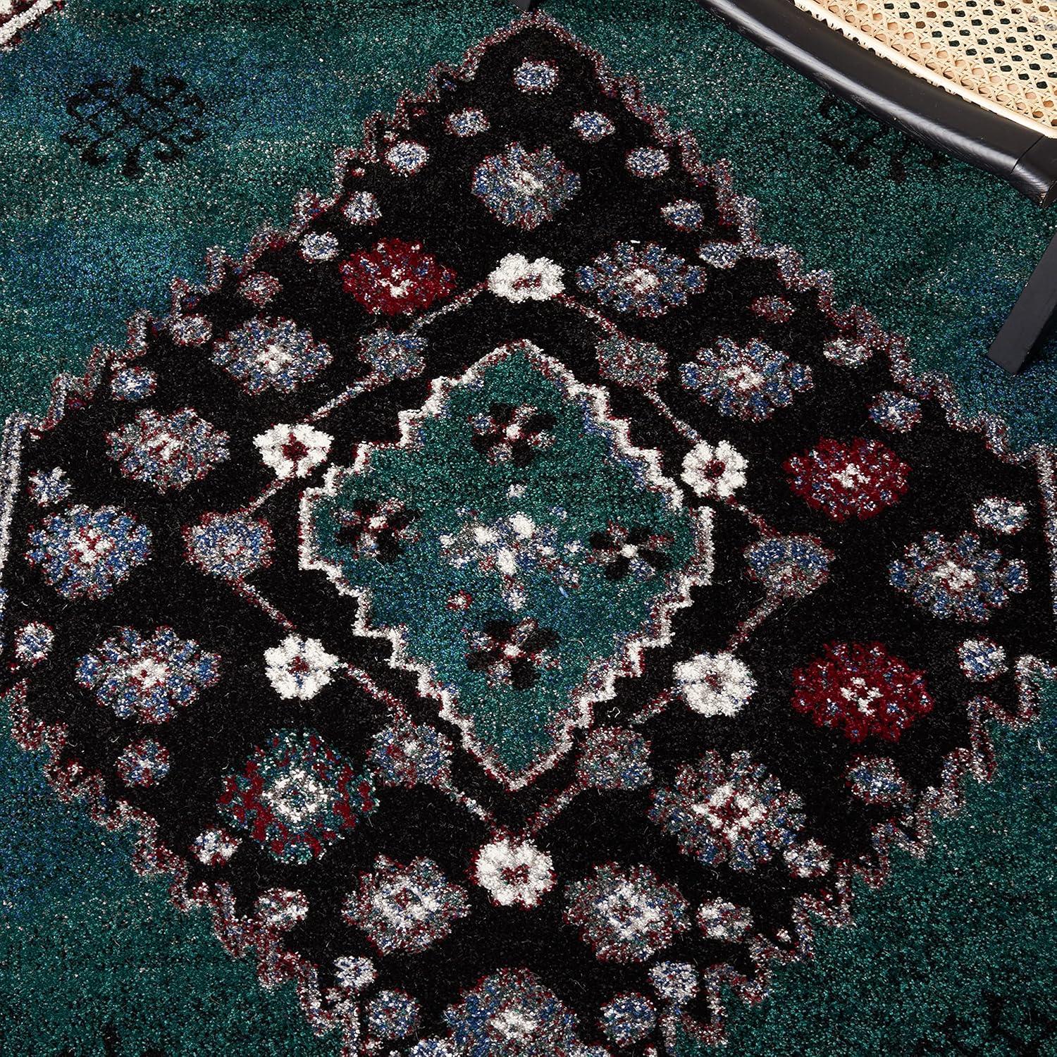 Vintage Hamadan VTH202 Power Loomed Area Rug - Green/Black - 5'3"x7'6" - Safavieh.