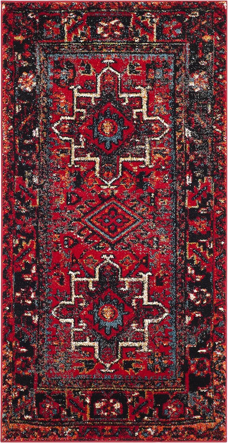 Vintage Hamadan VTH211 Power Loomed Indoor Accent Rug - Red/Multi - 2'7"x5' - Safavieh.