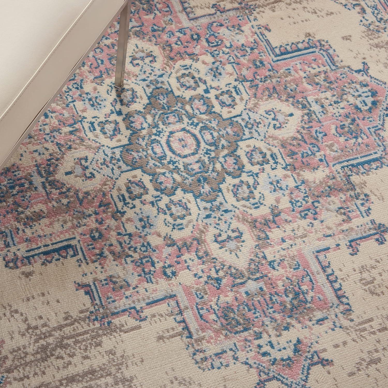 Nourison Grafix GRF14 Ivory/Pink Area Rug 3'9" x 5'9"