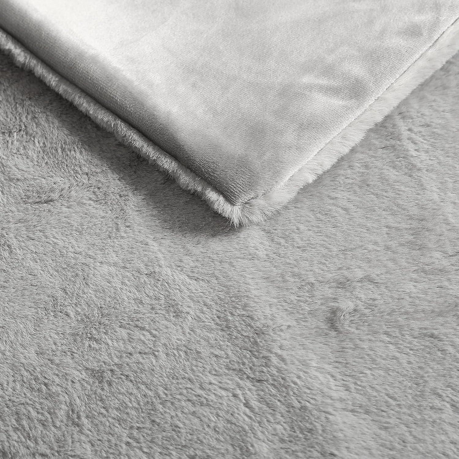 Kenneth Cole Faux Fur Solid Throw Blankets