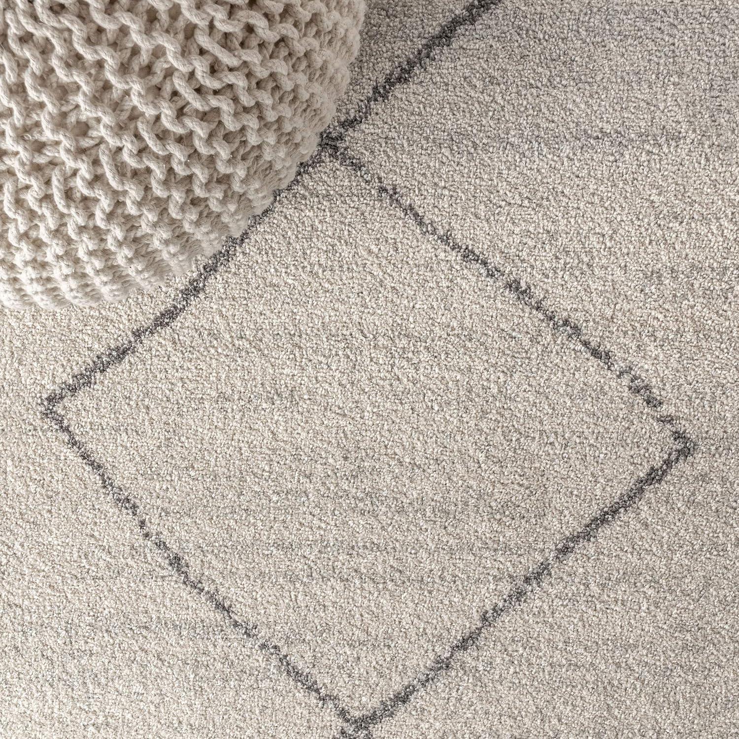 4'x6' Zaina Moroccan Beni Souk Area Rug, Cream/Gray - JONATHAN Y