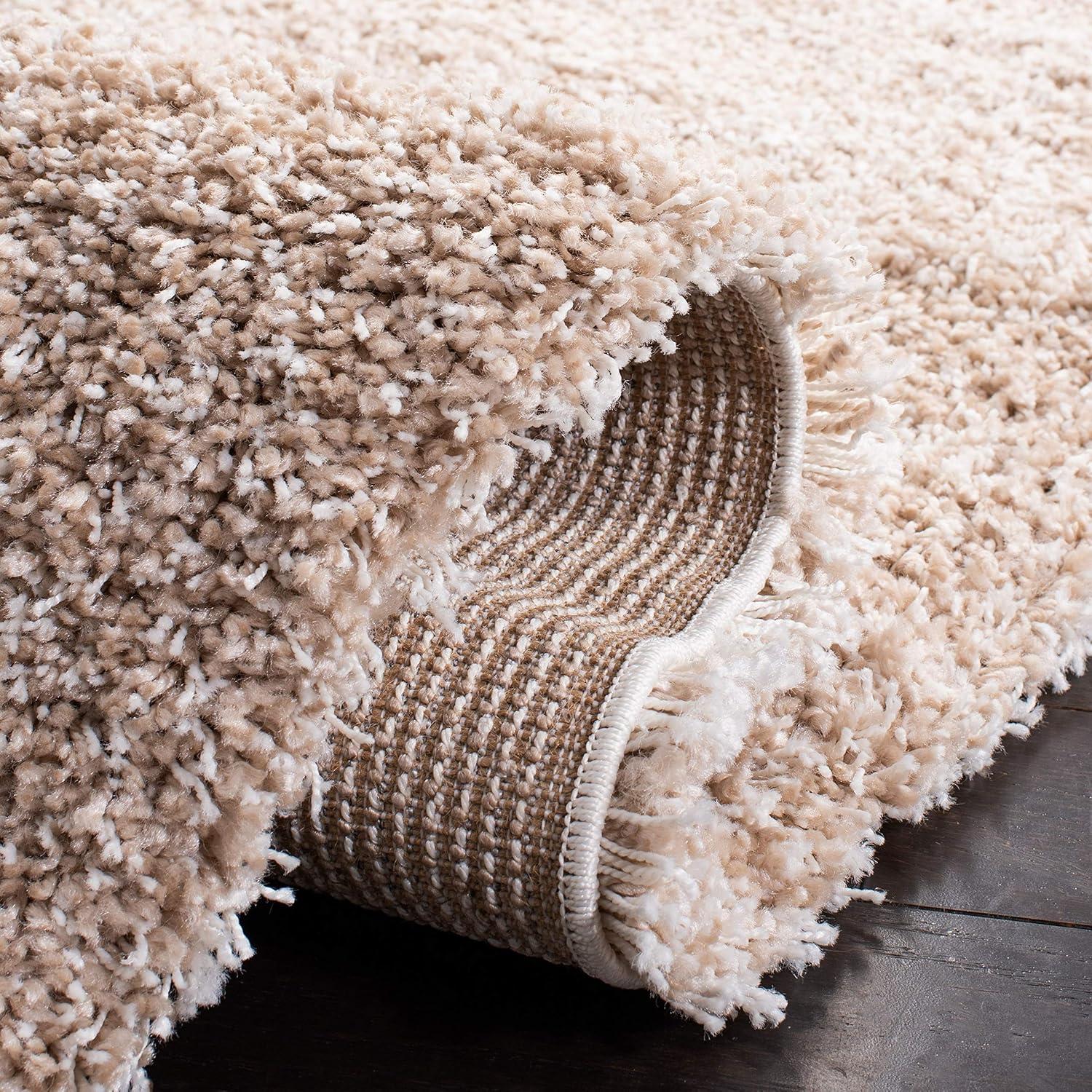 Shag SG151 Power Loomed Indoor Area Rug - Beige - 6'7"x9'6" - Safavieh.