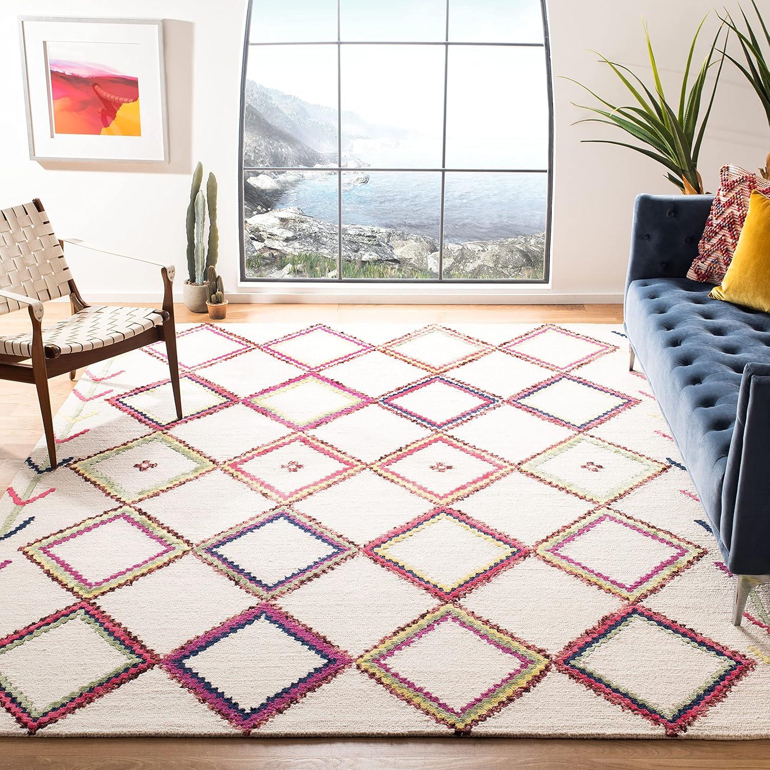 Bellagio BLG563 Hand Tufted Area Rug - Ivory/Multi - 8'x10' - Safavieh.
