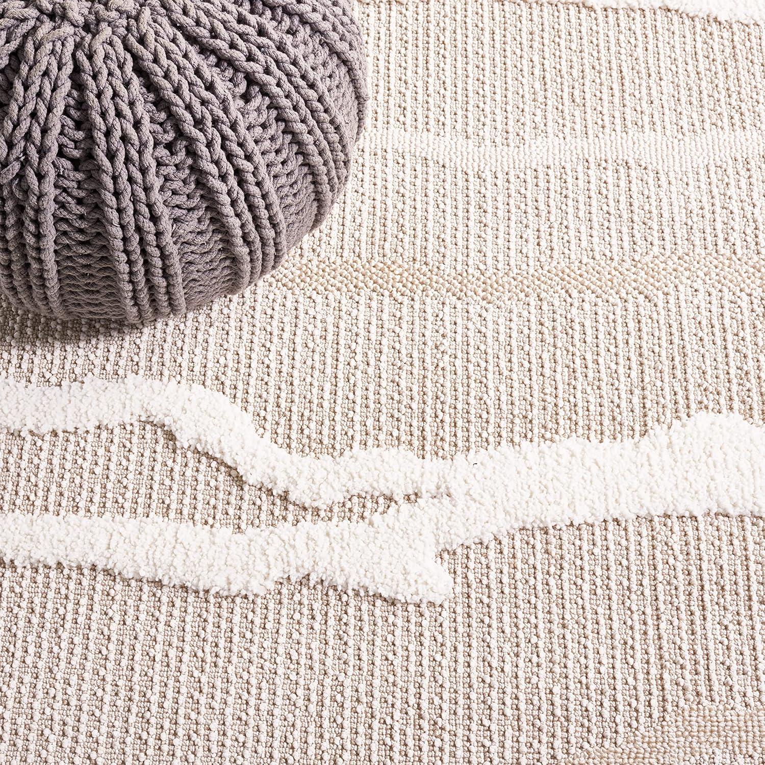 Trends TRD112 Power Loomed Indoor Area Rug - Beige/Ivory - 6'7"x6'7" - Safavieh