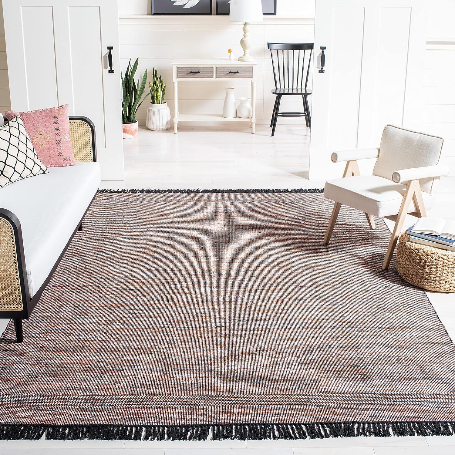 Montauk MTK620 Hand Woven Area Rug - Orange/Black - 6'x9' - Safavieh.