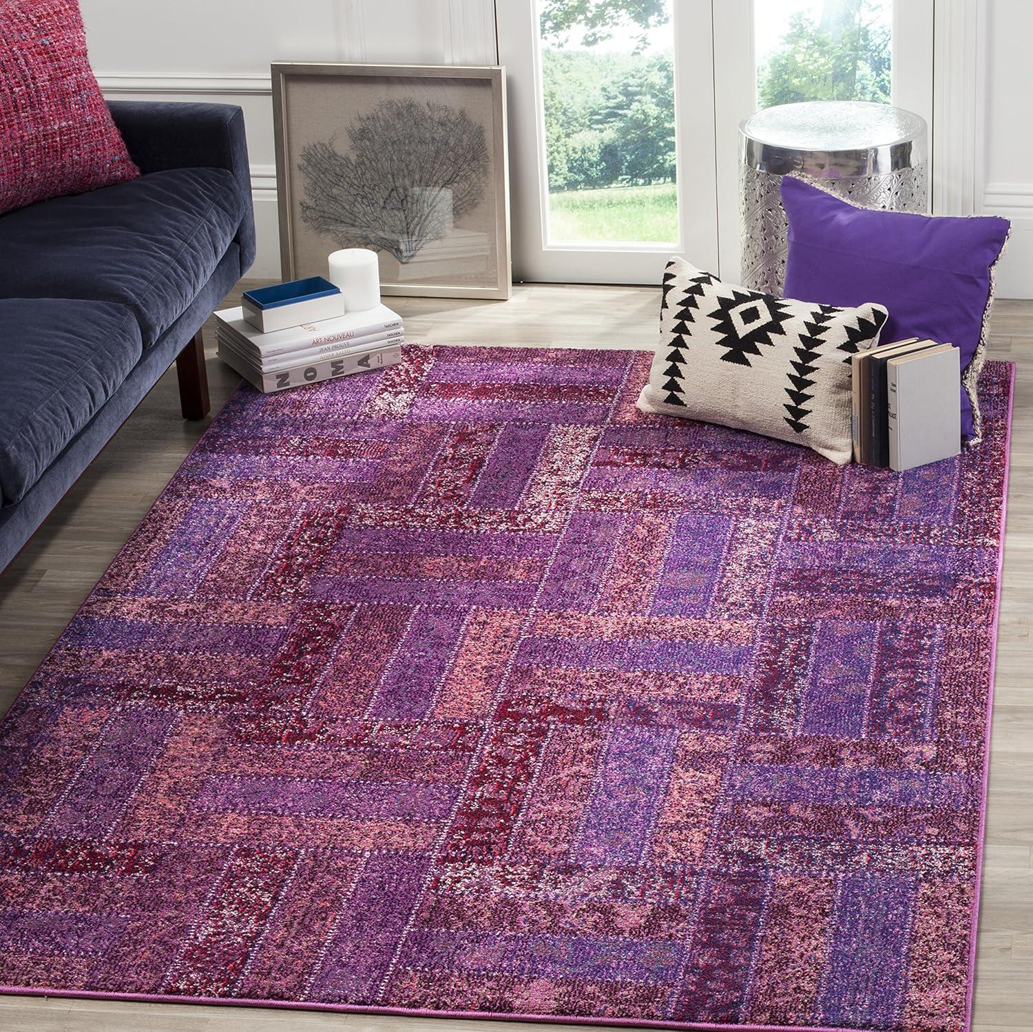 Monaco MNC214 Power Loomed Indoor Area Rug - Purple/Multi - 9'x12' - Safavieh