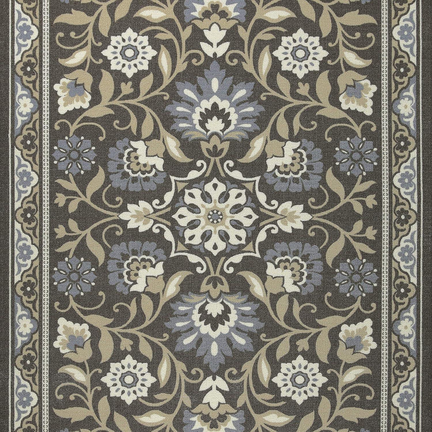 Gray Floral Tufted Non-Slip 5' x 7' Area Rug