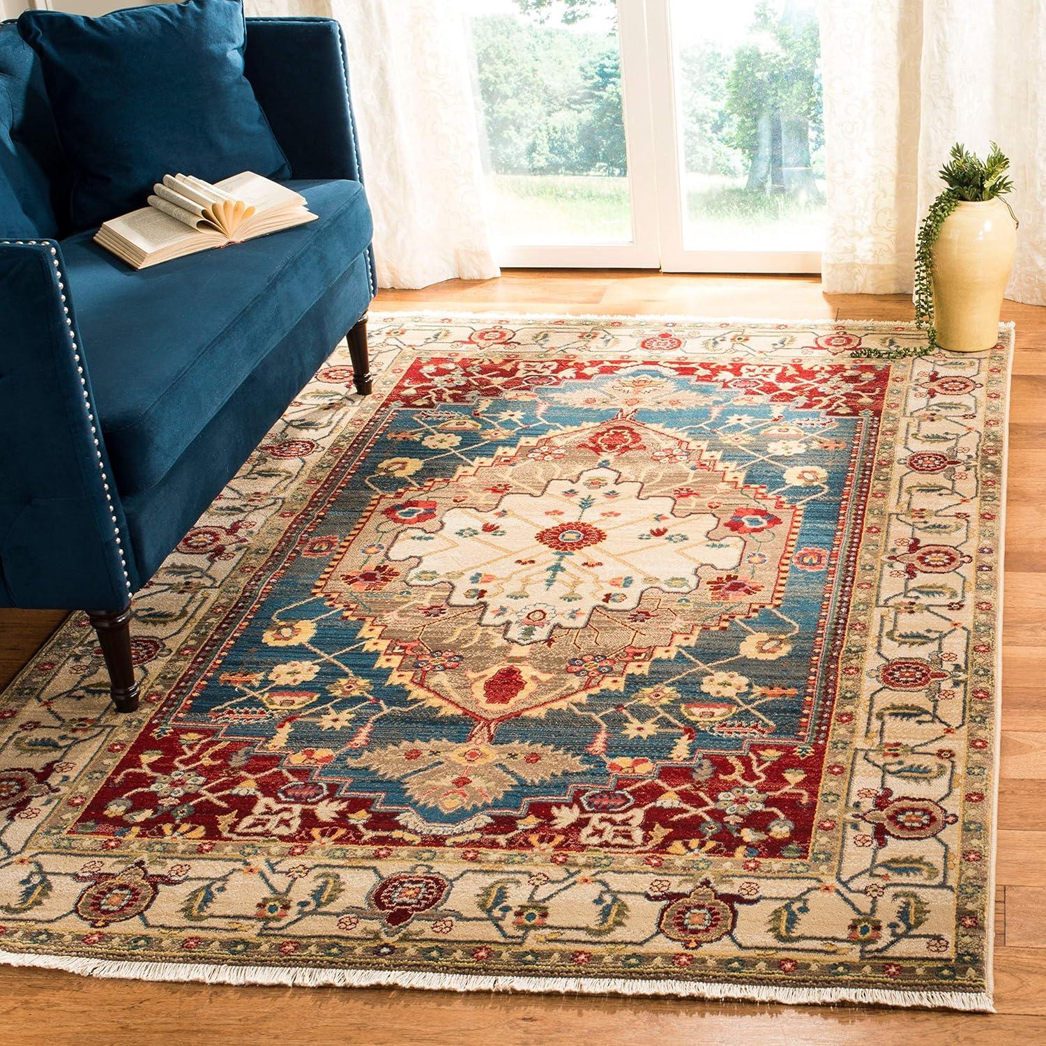 Elysian Red Floral 8' x 10' Hand-Knotted Synthetic Area Rug