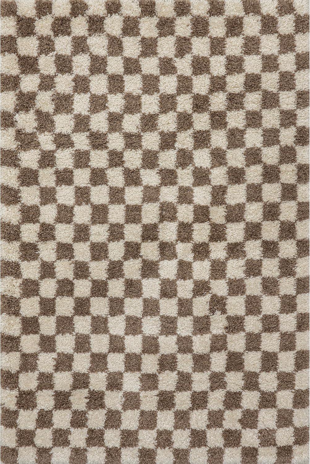 Nuloom Adelaide Mid-Century Checkered Shag Indoor Area Rug