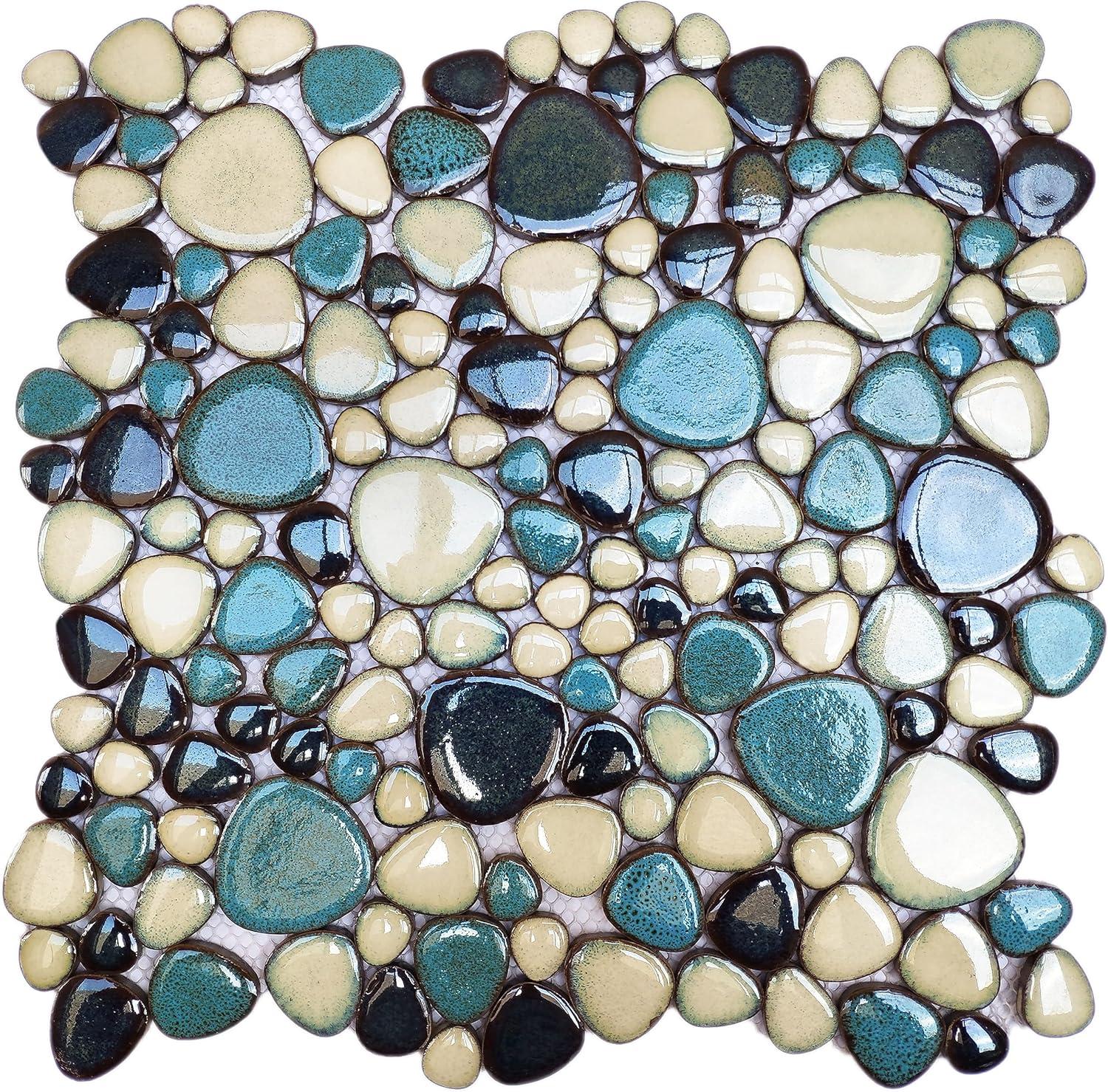 Sliced Porcelain Pebbles / Rocks Wall & Floor Tile