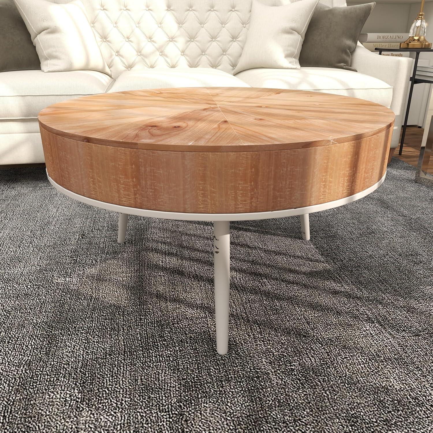 Modern Wood and Iron Coffee Table Natural Brown - Olivia & May