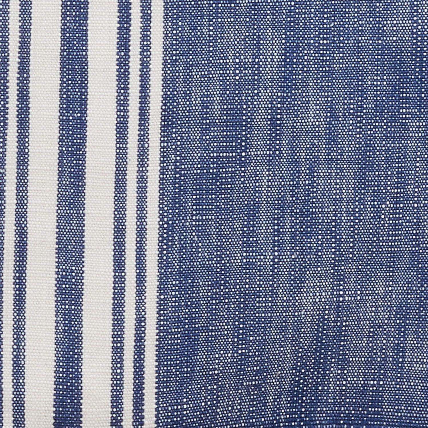 Blue and White Cotton Striped Fringe Table Runner