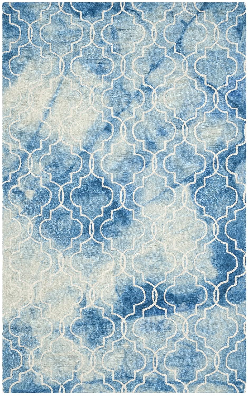 Dip Dye DDY676 Hand Tufted Indoor Area Rug - Blue/Ivory - 6'x9' - Safavieh