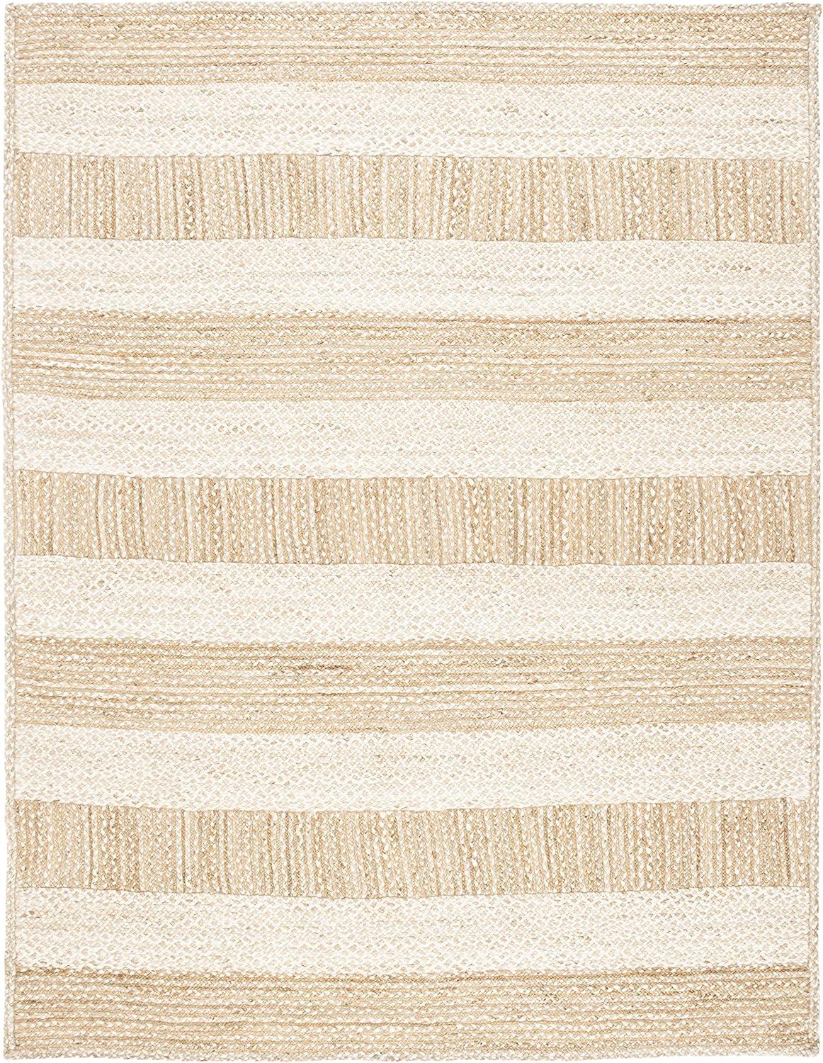 SAFAVIEH Natural Fiber Winton Striped Area Rug, Natural/Ivory, 9' x 12'