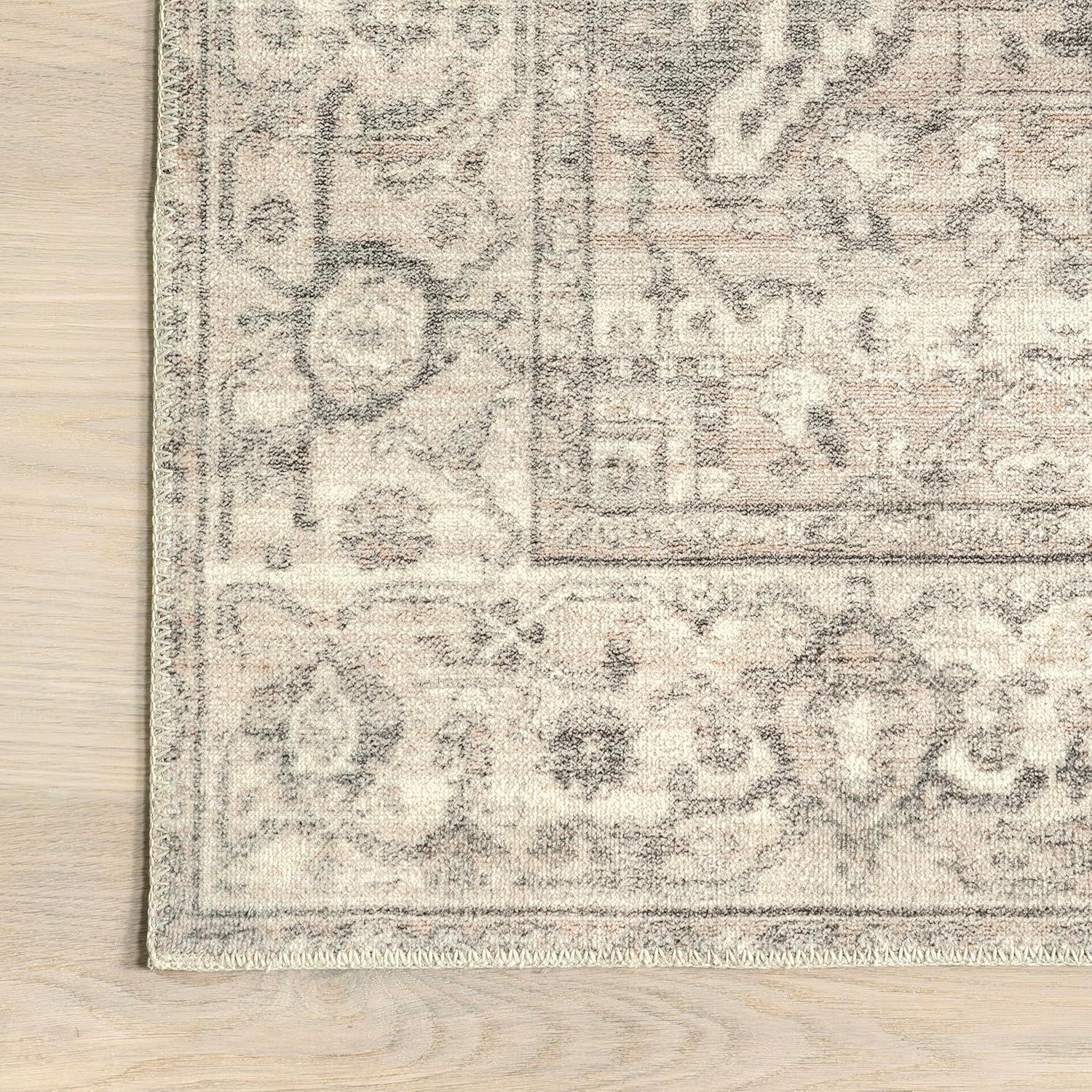 Nuloom Brielle Machine Washable VintageTransitional Medallion Indoor Area Rug for Living Room Bedroom Dining Room Kitchen