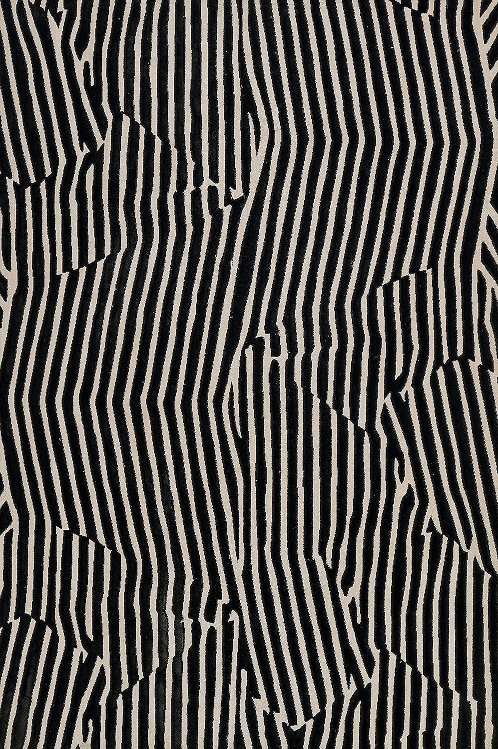 Momeni 2'3"x7'6" Xander Everly Machine Loomed Runner Rug Black: Geometric Pattern, Indoor, Low Pile, Polyester & Polypropylene