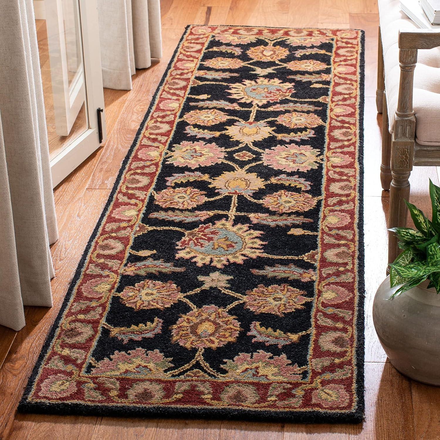 Classic CL359 Hand Tufted Area Rug - Navy/Red - 5'x8' - Safavieh.