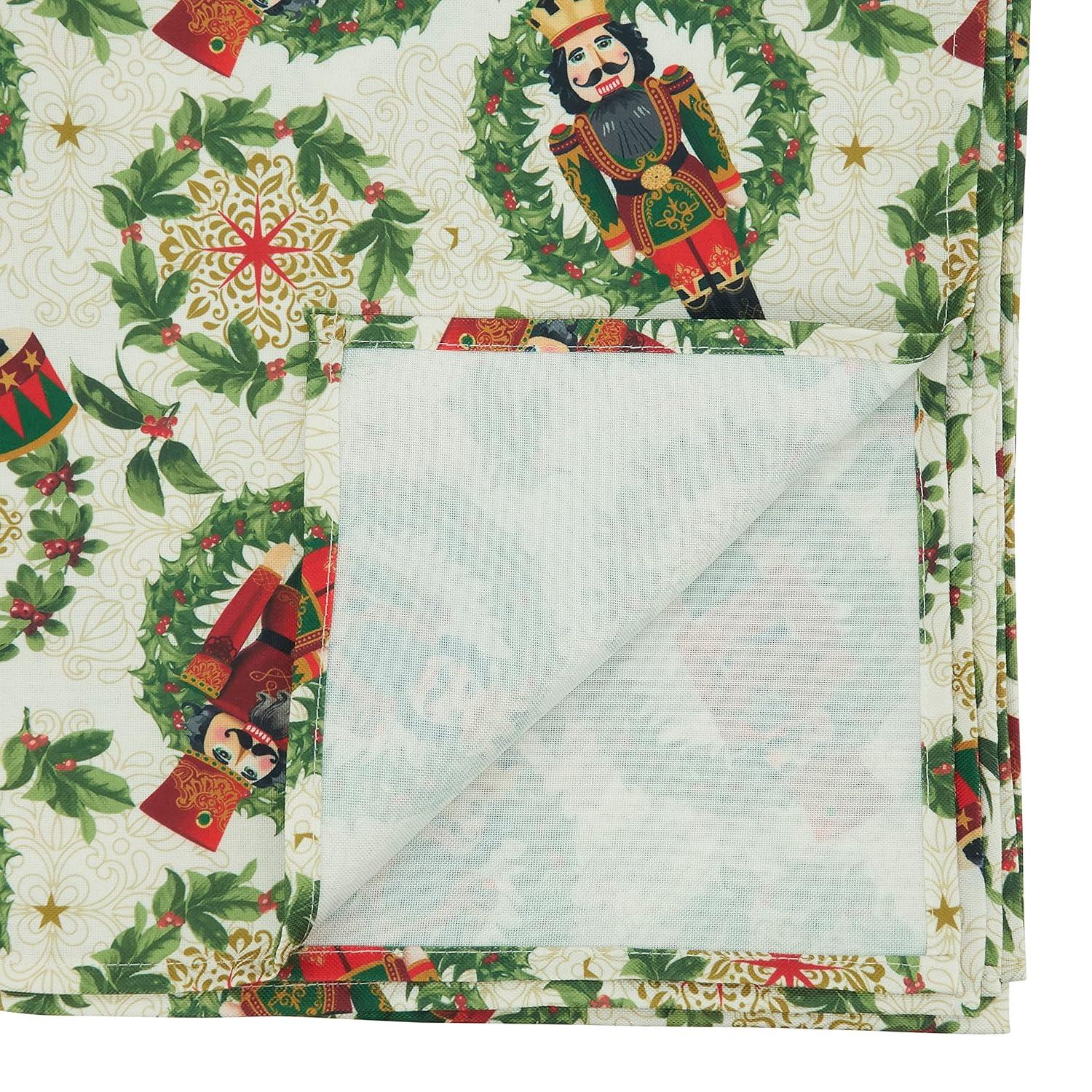 Saro Rectangular_Holiday Tablecloth With Nutcracker Design