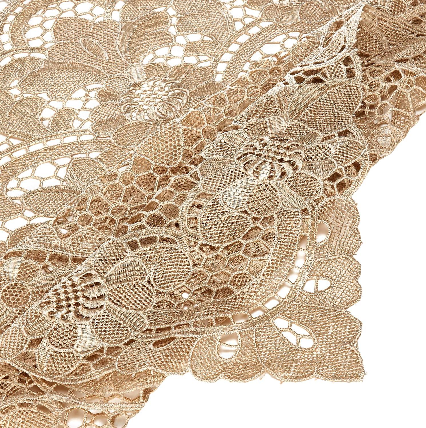Violet Linen Crystal Lace Tablecloth