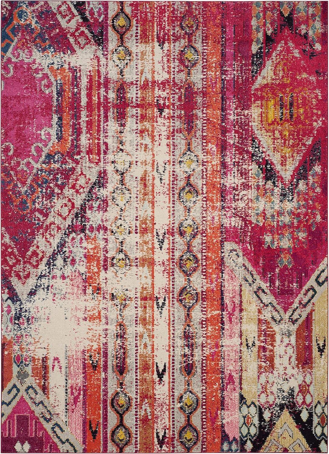 SAFAVIEH Monaco Risto Abstract Area Rug, Magenta/Multi, 10' x 14'