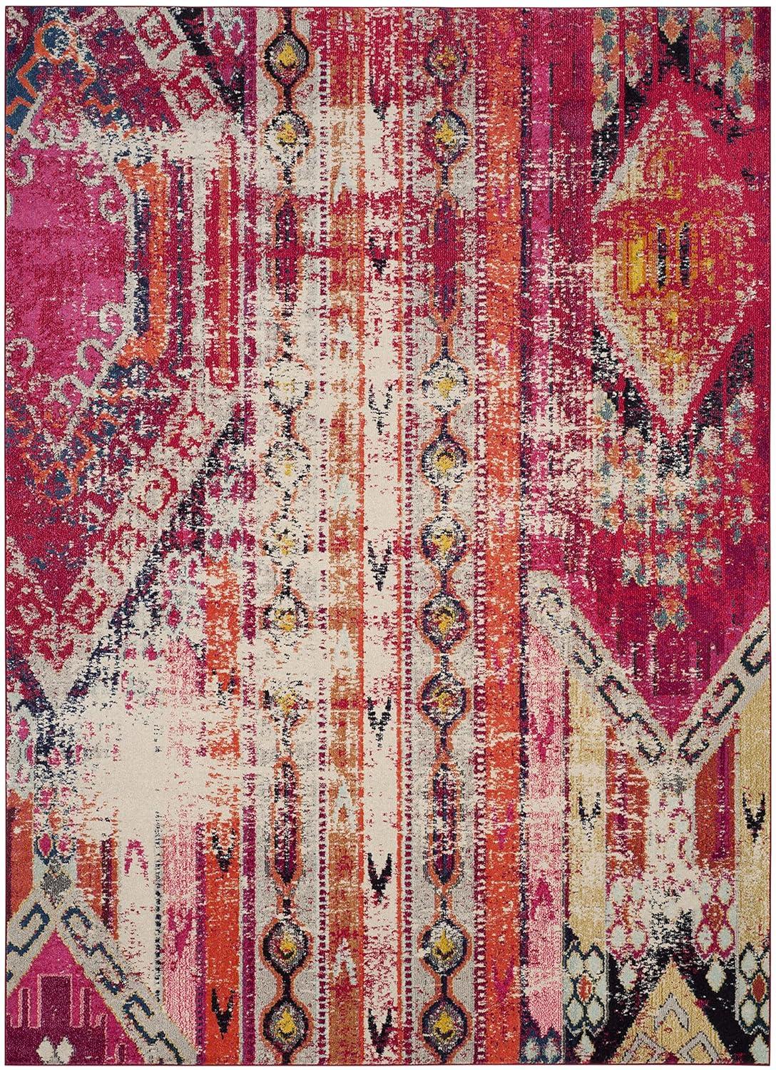 Monaco MNC222 Power Loomed Indoor Area Rug - Magenta/Multi - 8'x11' - Safavieh