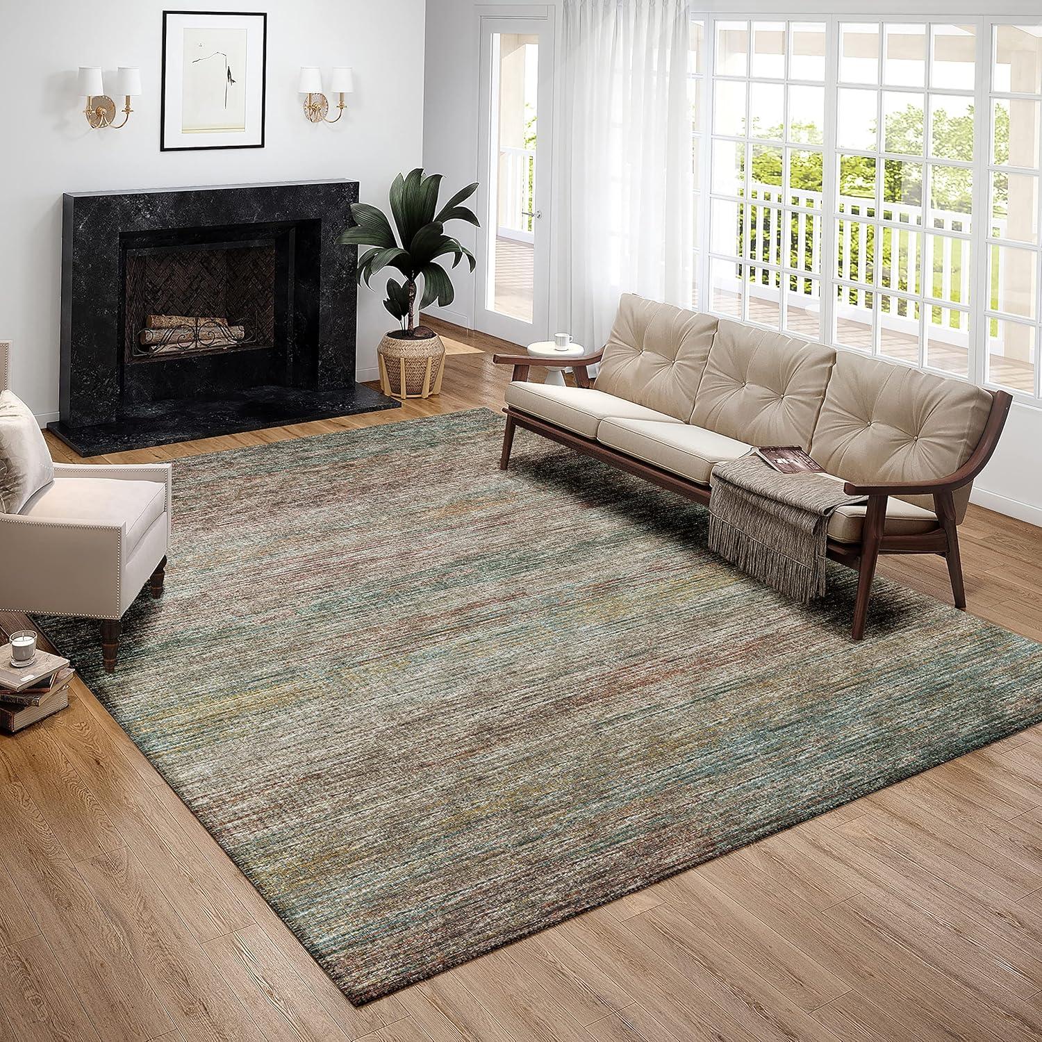Addison Rugs Indoor/ Outdoor Marston Dynamic Transitional Striped Washable Area Rug 3' x 5' - Multi