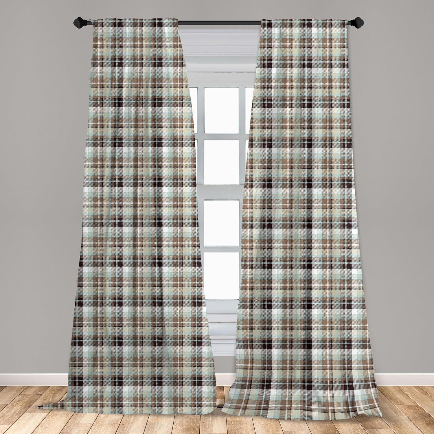 Ambesonne Rose Floral Semi-Sheer Rod Pocket Curtain Panels (Set of 2)