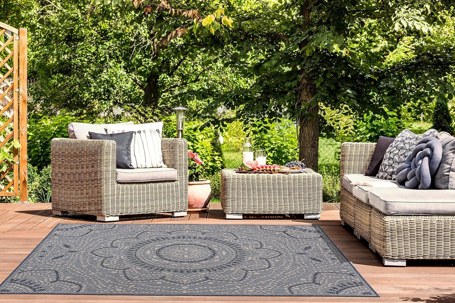 World Rug Gallery Portia Oriental Medallion Indoor/Outdoor Area Rug