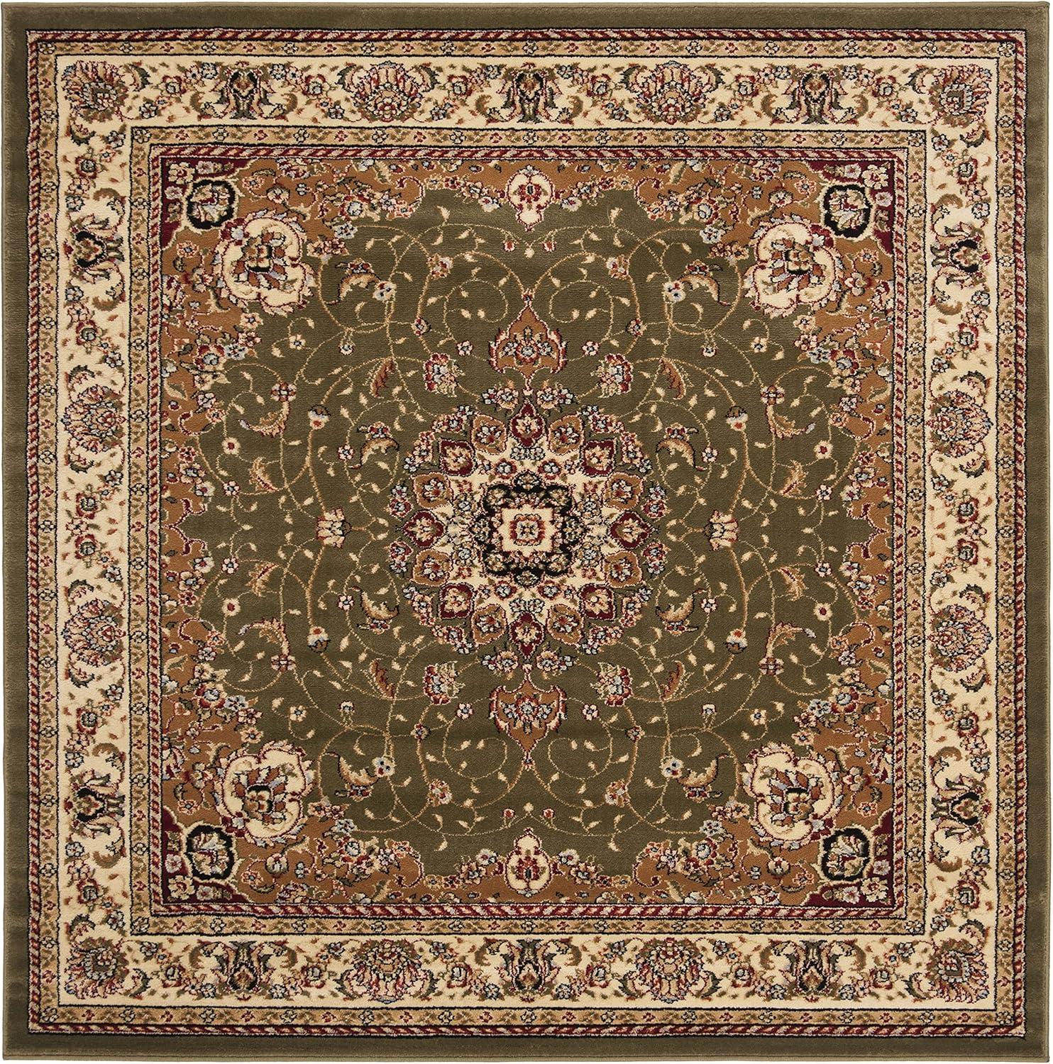 Lyndhurst LNH329 Power Loomed Area Rug - Black/Ivory - 6'x6' - Safavieh