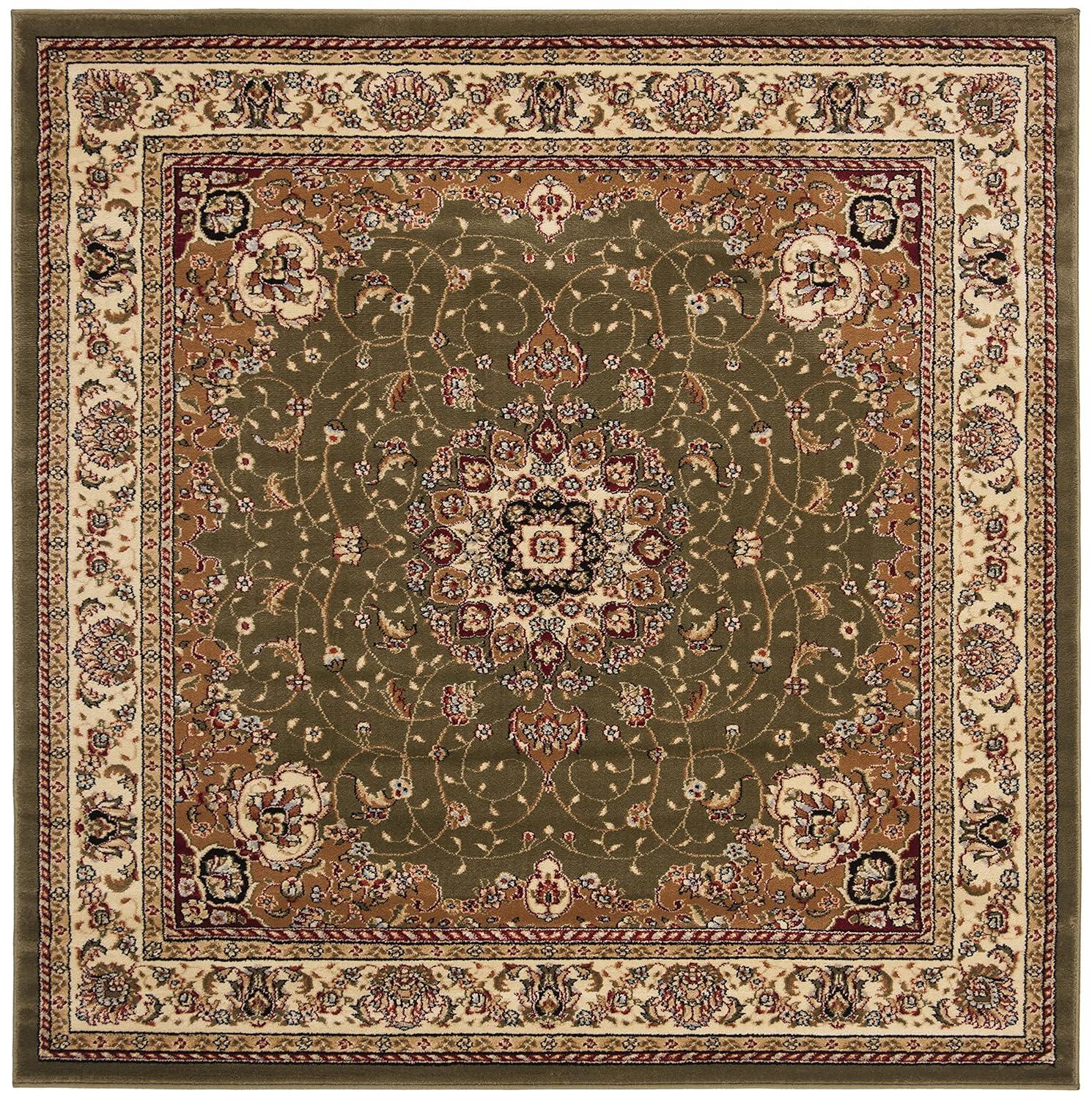 Lyndhurst LNH329 Power Loomed Area Rug - Black/Ivory - 6'x6' - Safavieh