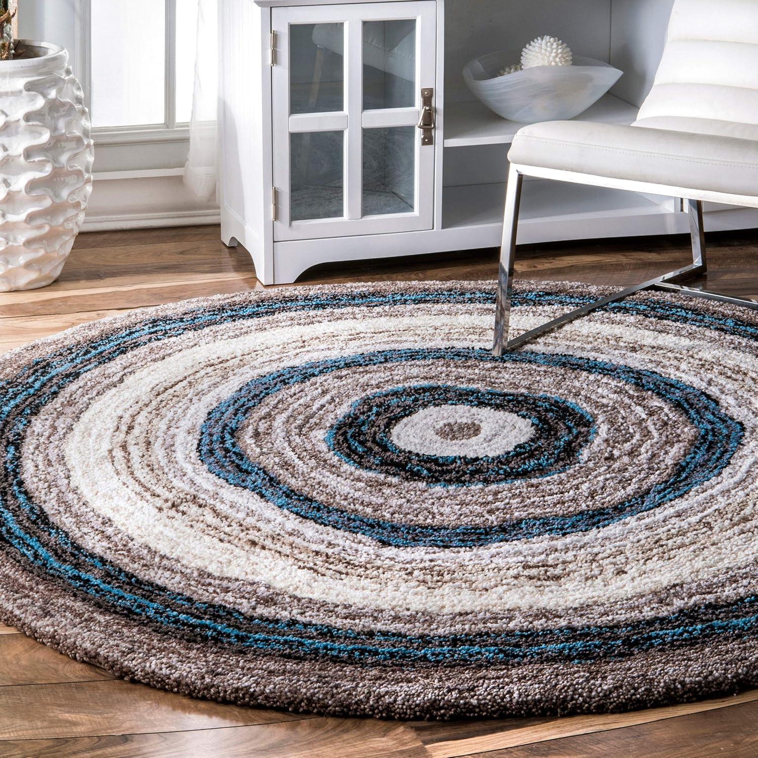 nuLOOM Classie Hand Tufted Shag Area Rug, 3' x 5', Blue Multi