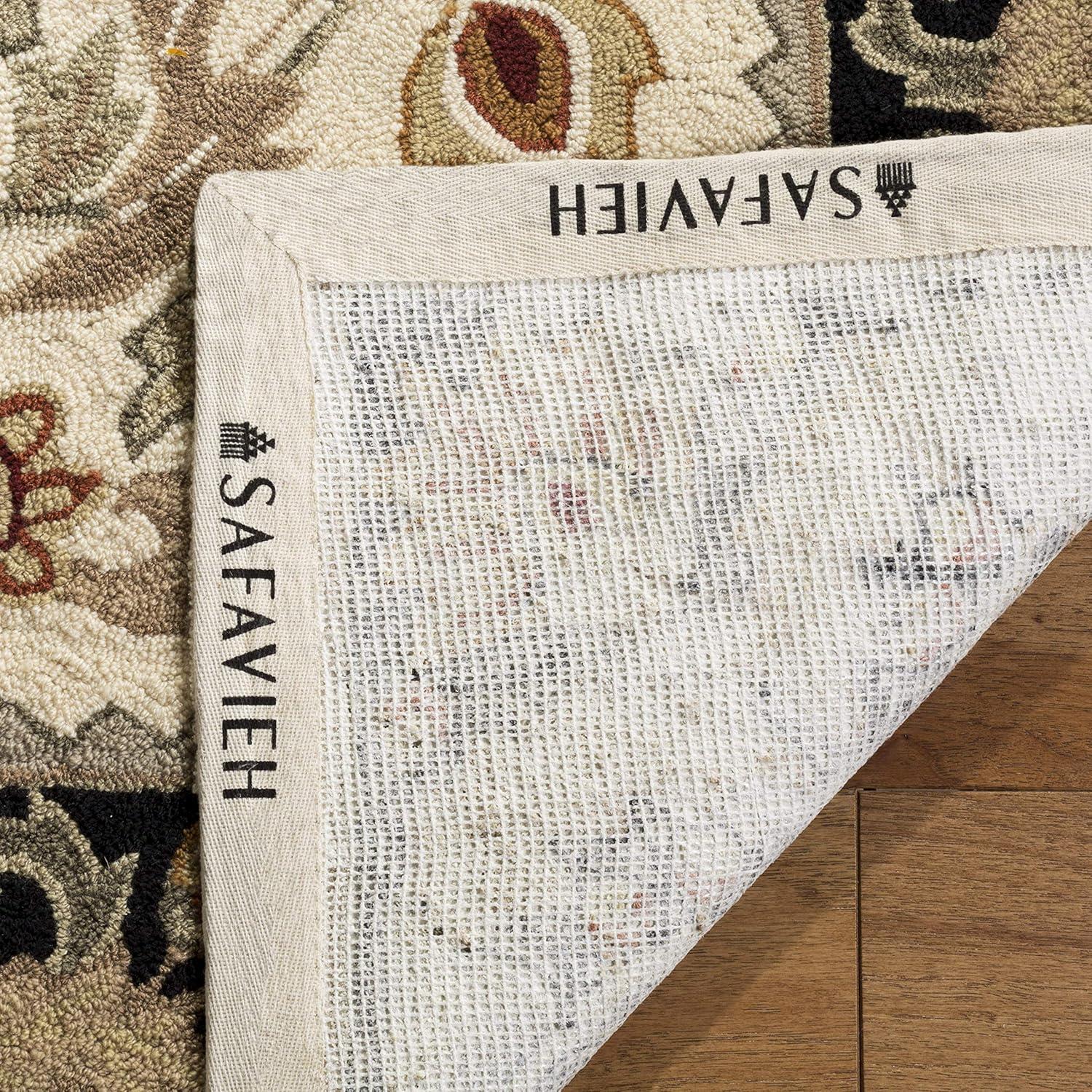 Easy Care EZC101 Hand Hooked Runner Rug - Ivory/Black - 2'6"x10' - Safavieh.