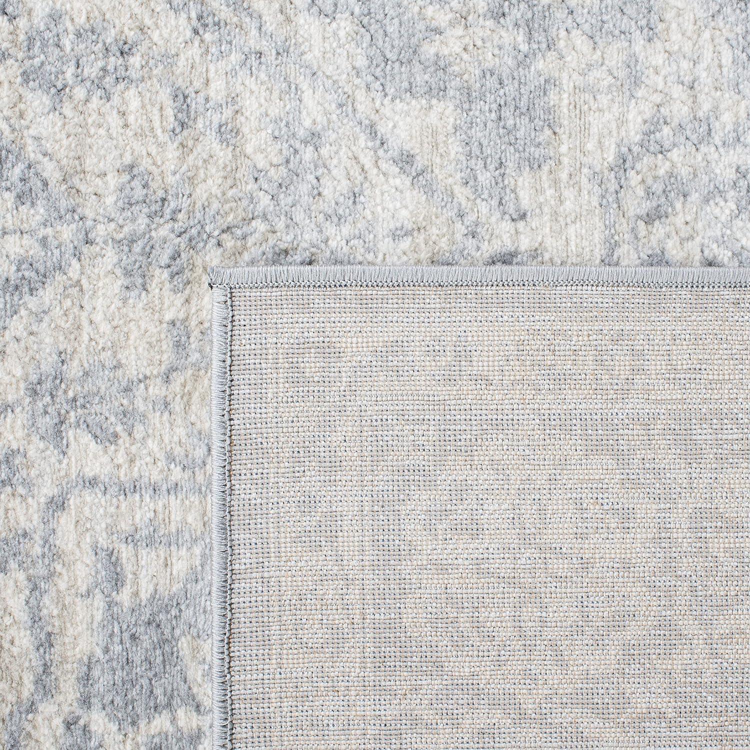 SAFAVIEH Brentwood Adams Oriental Runner Rug, Light Grey/Ivory, 2' x 8'