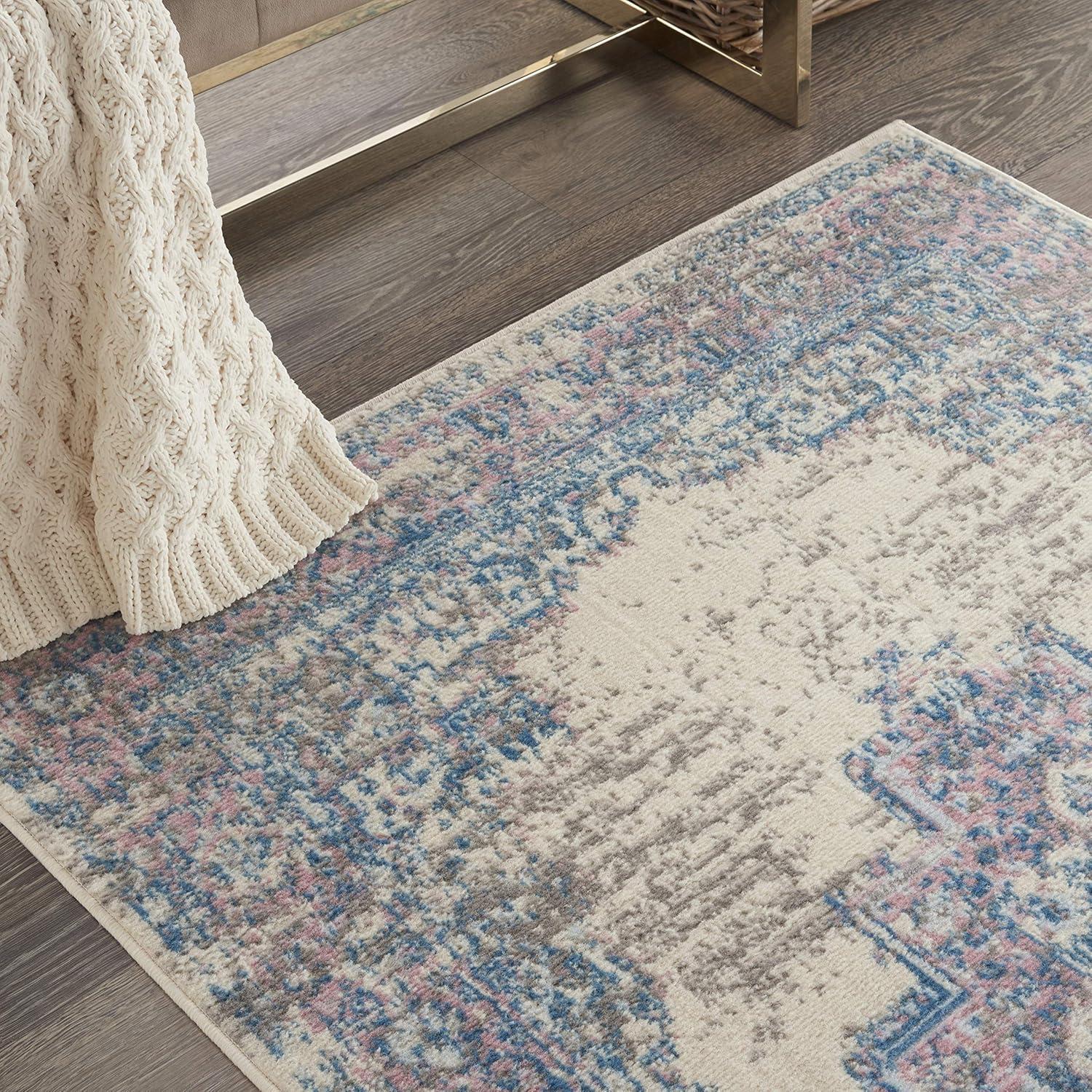 Nourison Grafix GRF14 Ivory/Pink Area Rug - Ivory/Pink 3' x 5'
