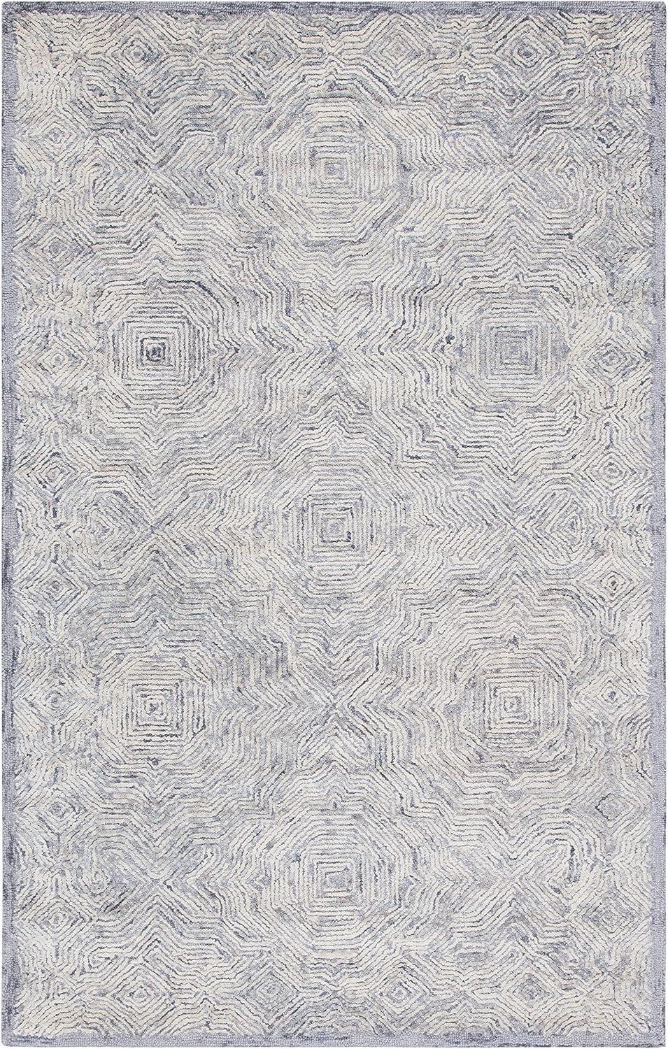 Ikat IKT506 Hand Tufted Area Rug - Silver - 9'x12' - Safavieh