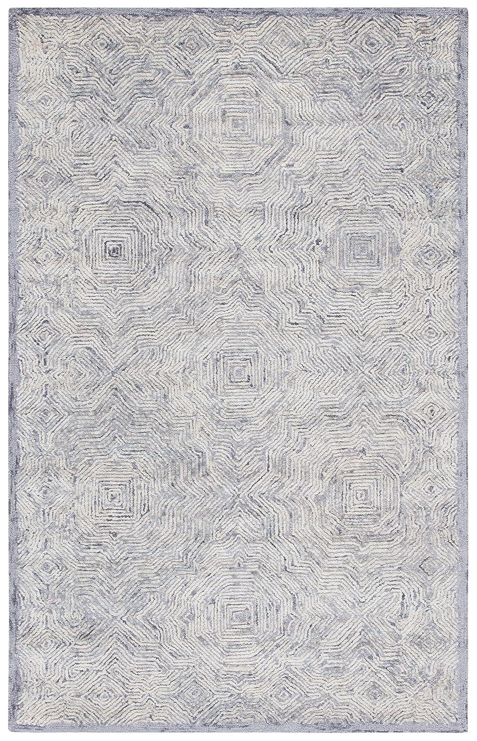 Ikat IKT506 Hand Tufted Area Rug - Silver - 9'x12' - Safavieh