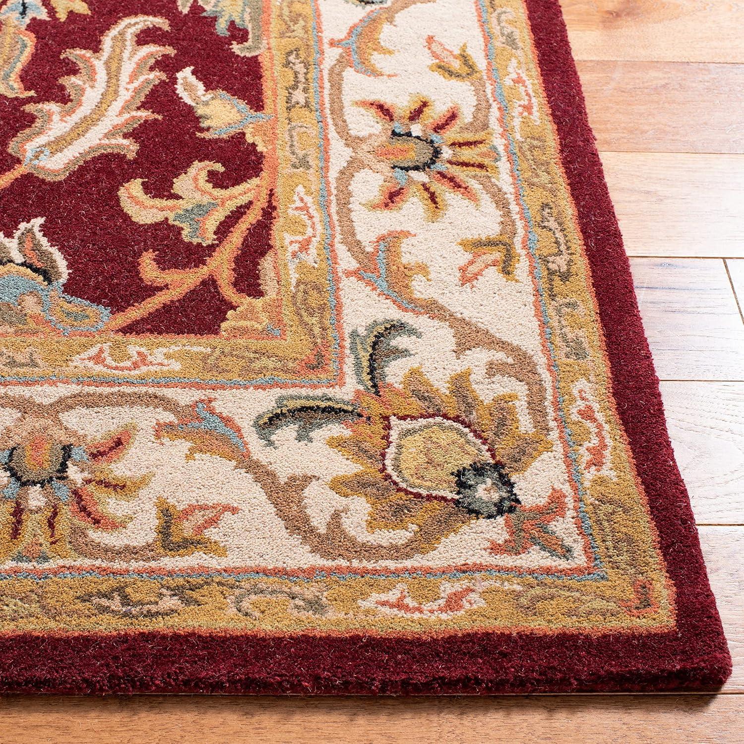 SAFAVIEH Heritage Valery Oriental Wool Area Rug, Red/Black, 10' x 10' Square