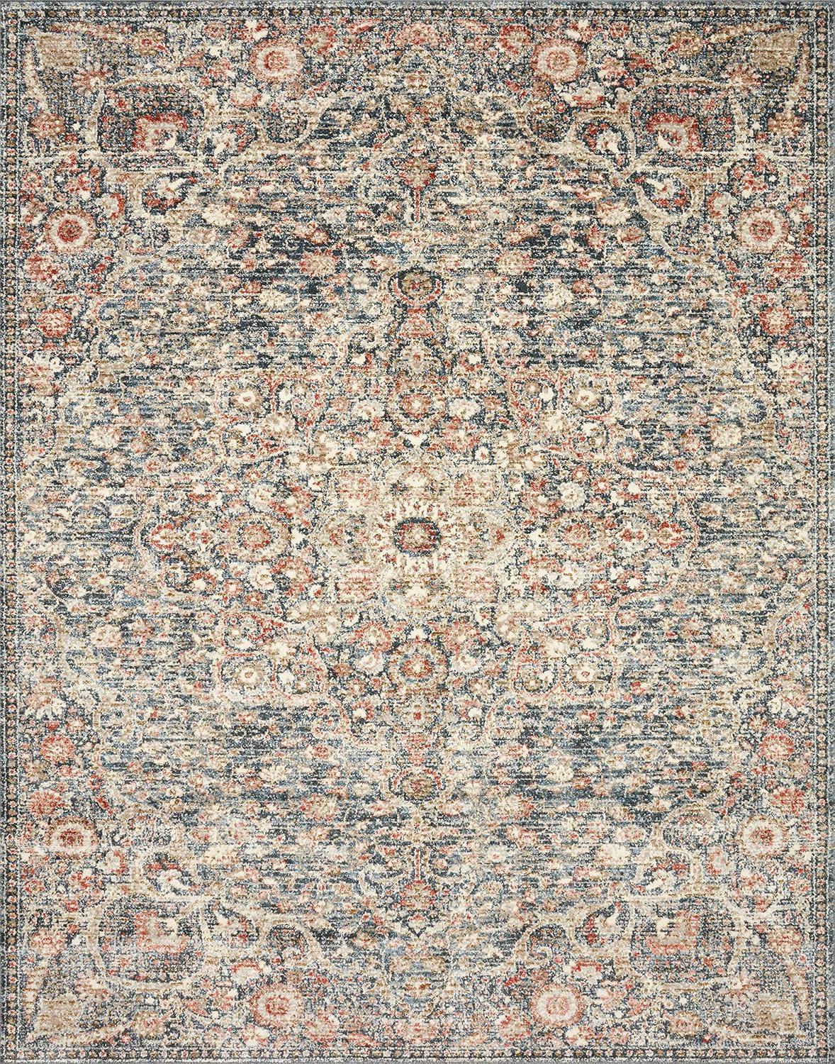 Loloi II Saban SAB-02 Oriental Blue / Spice Area Rug 7'-10" x 10'