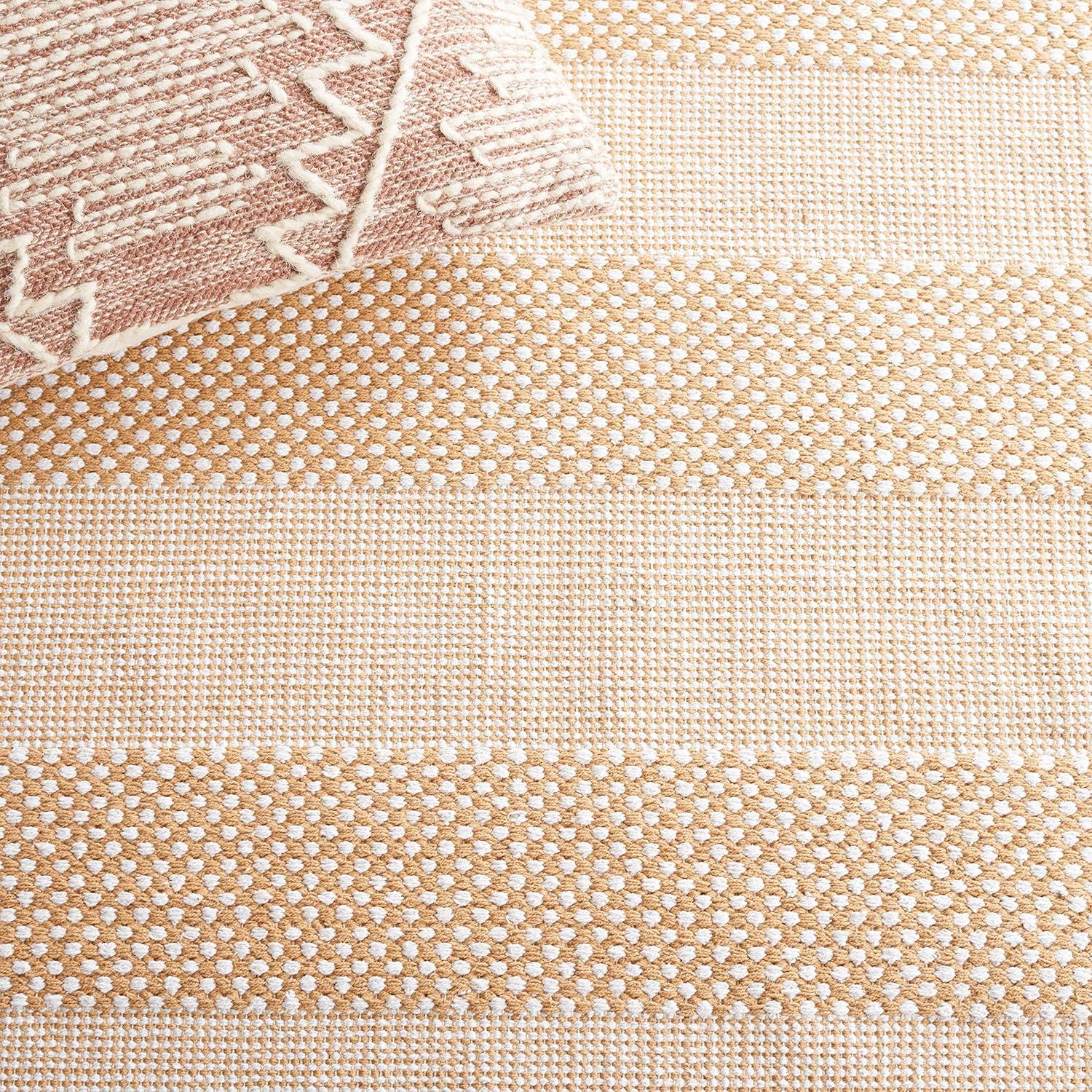 Striped Kilim STK802 Hand Woven Area Rug - Ivory/Gold - 8'x10' - Safavieh.