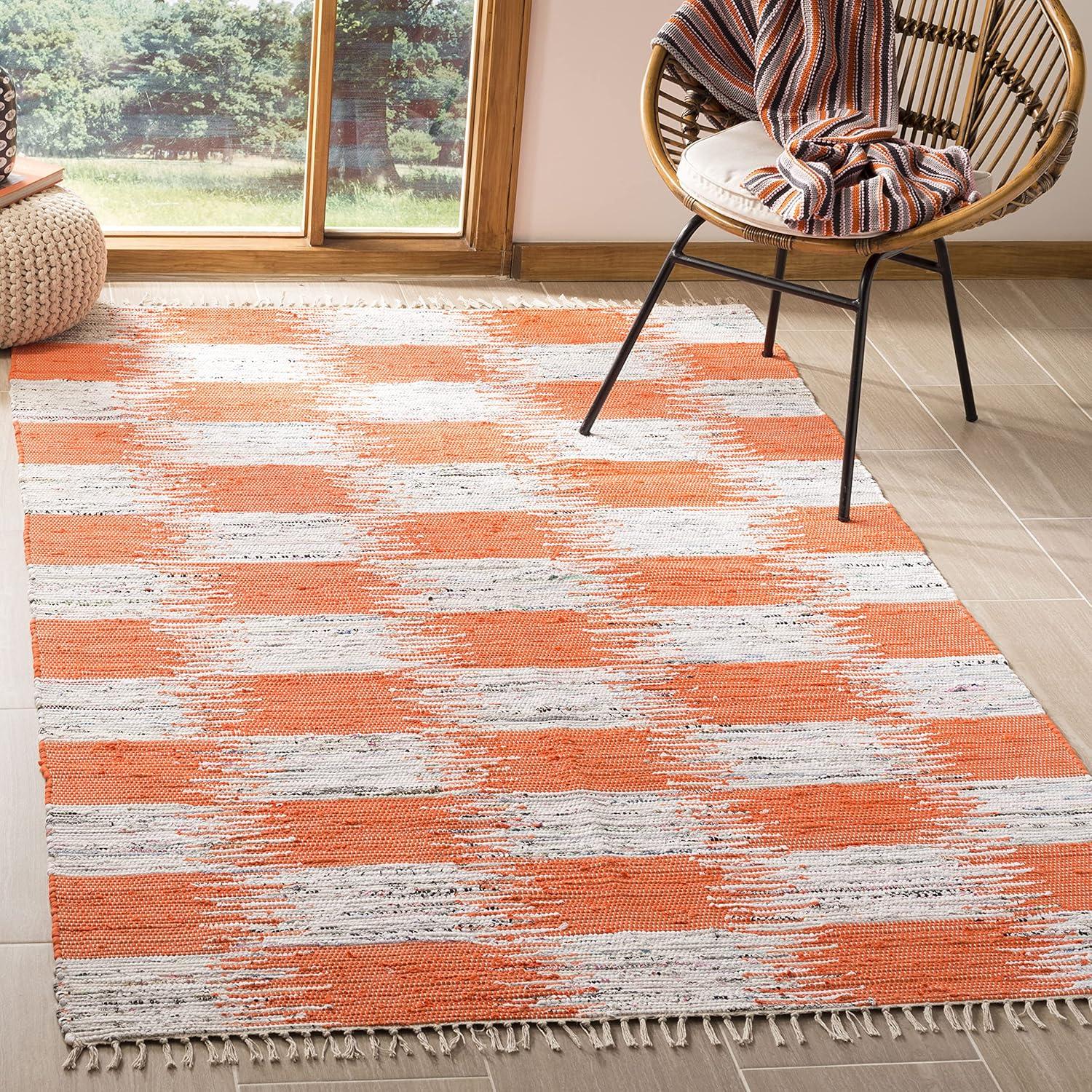 Montauk MTK721 Hand Woven Indoor Area Rug - Orange/Multi - 4'x6' - Safavieh.