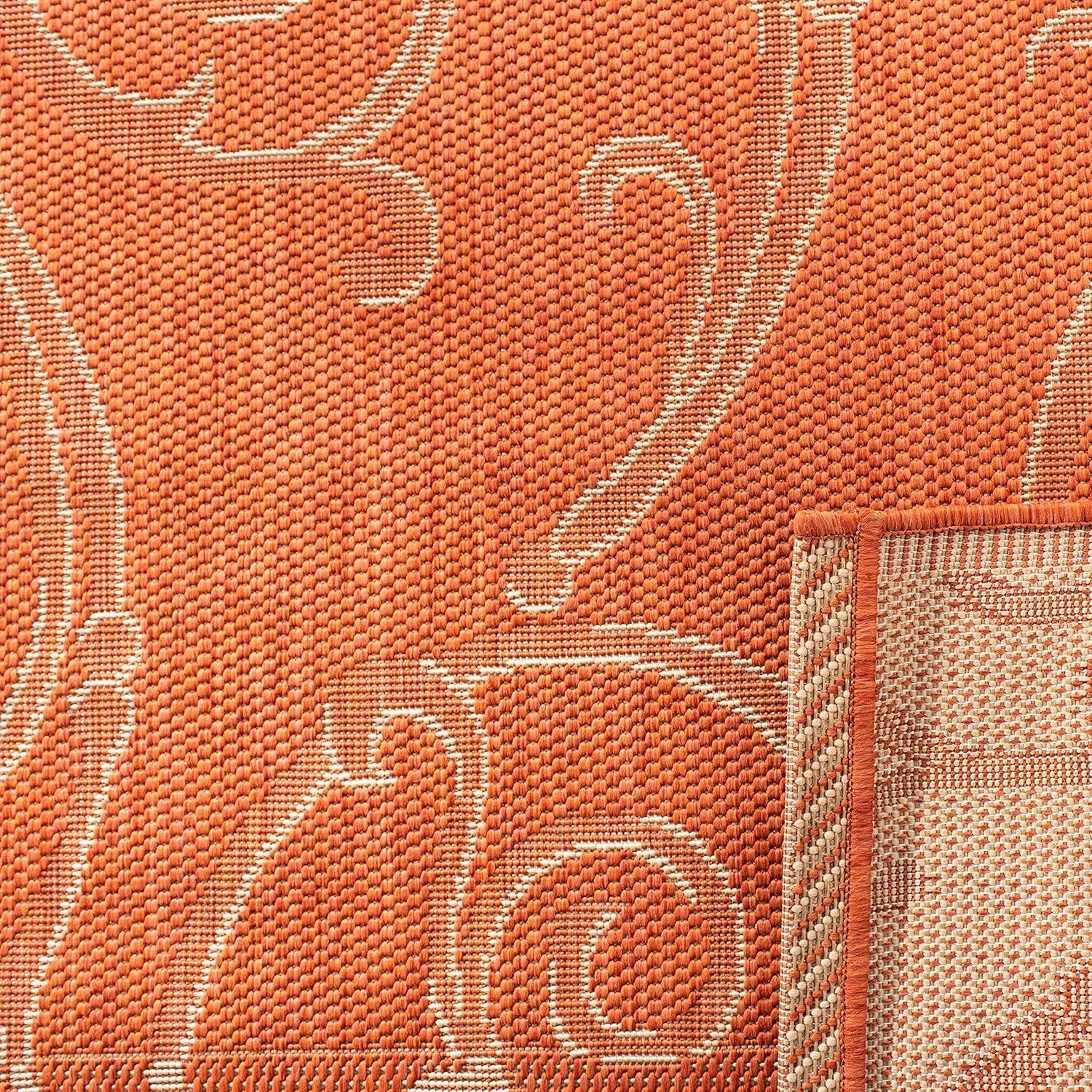 Courtyard CY2665 Power Loomed Indoor and Outdoor Area Rug - Terracotta/Natural - 4'x5'7" - Safavieh