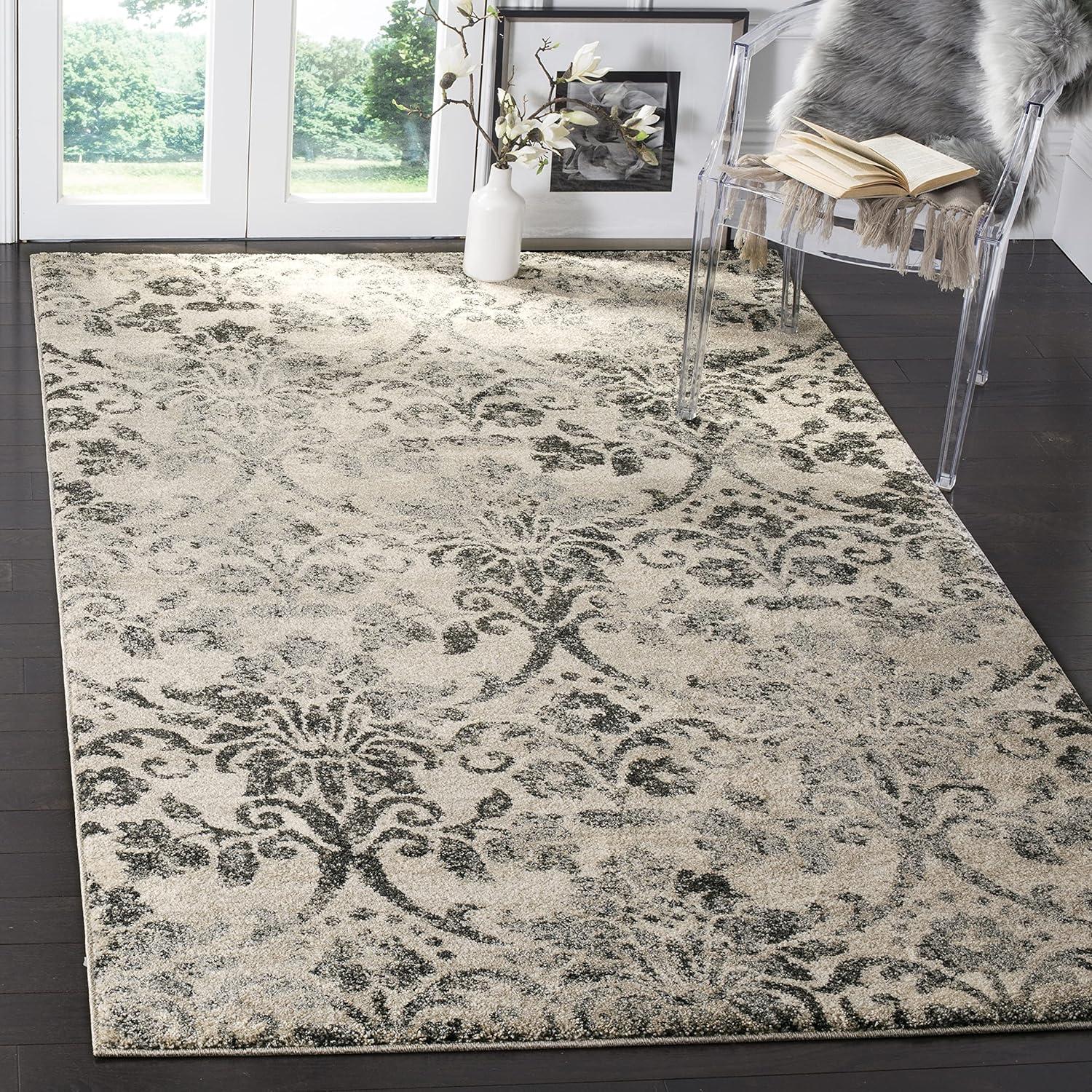 Retro RET2184 Power Loomed Indoor Area Rug - Cream/Grey - 5'3"x8' - Safavieh.
