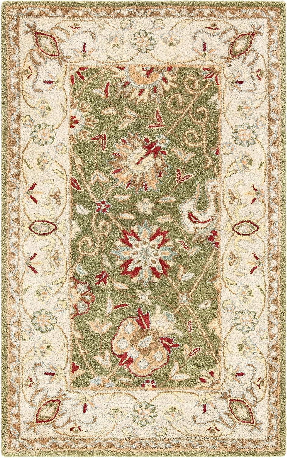 SAFAVIEH Antiquity Lilibeth Traditional Floral Wool Area Rug, Sage, 3' x 5'