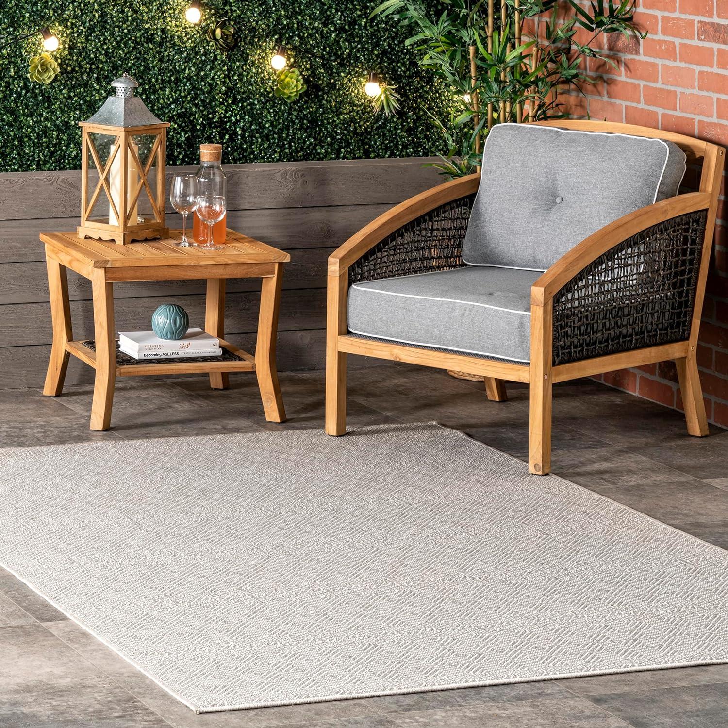 Nuloom Paloma Abstract Geometric Indoor and Outdoor Area Rug 8x10, Gray