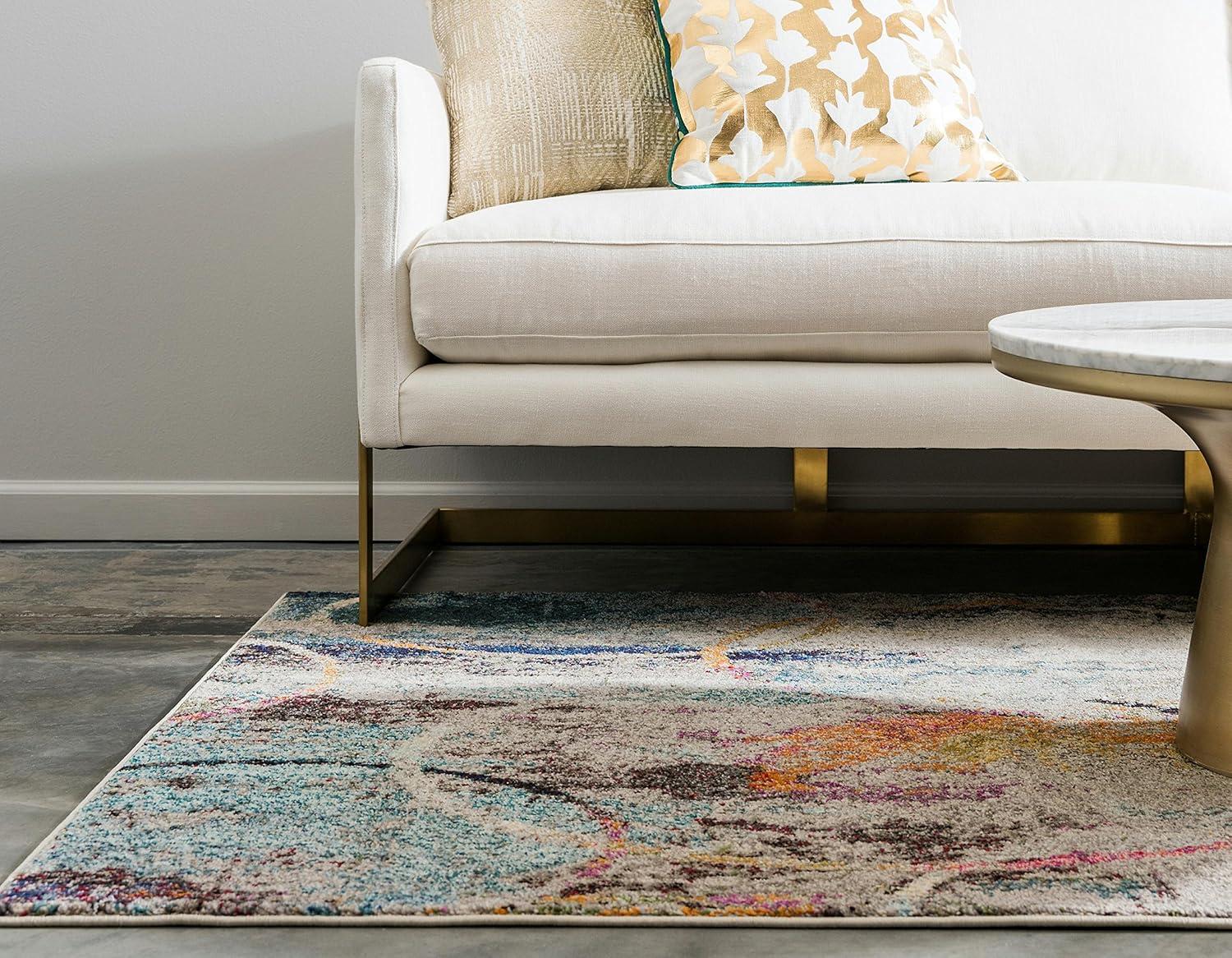 8' x 10' Vibrant Abstract Multi Synthetic Area Rug