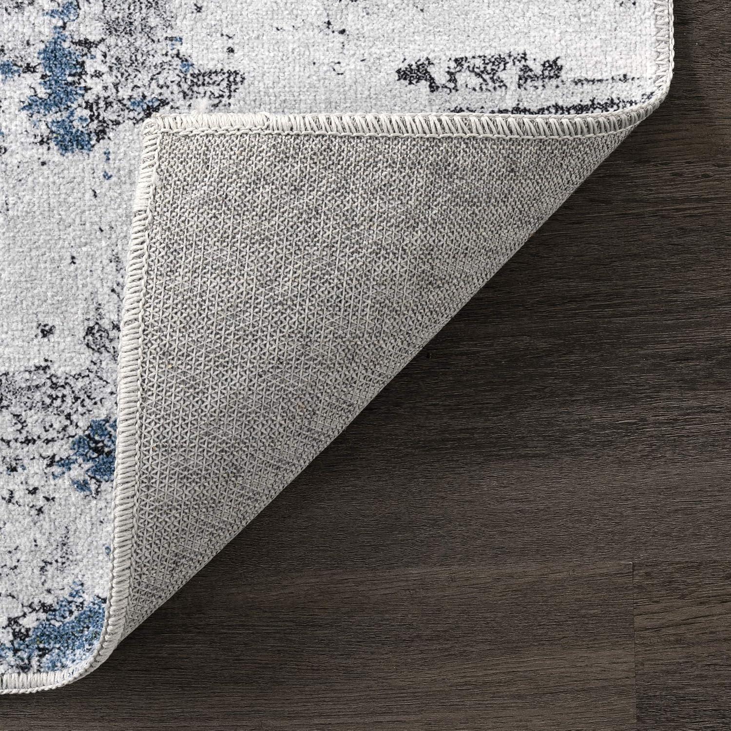 Nuloom Dali Abstract Pet Friendly Machine Washable Area Rug, 5' x 8', Blue Grey