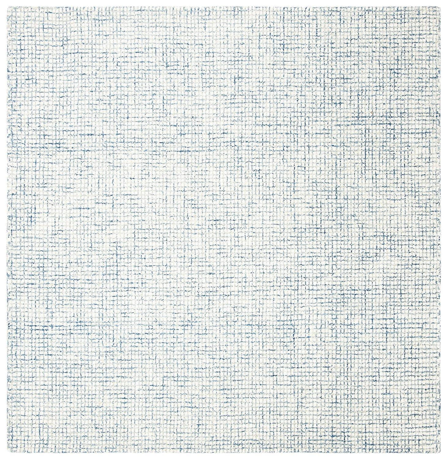 Abstract ABT470 Handmade Indoor Area Rug - Ivory/Blue - 4'x4' - Safavieh