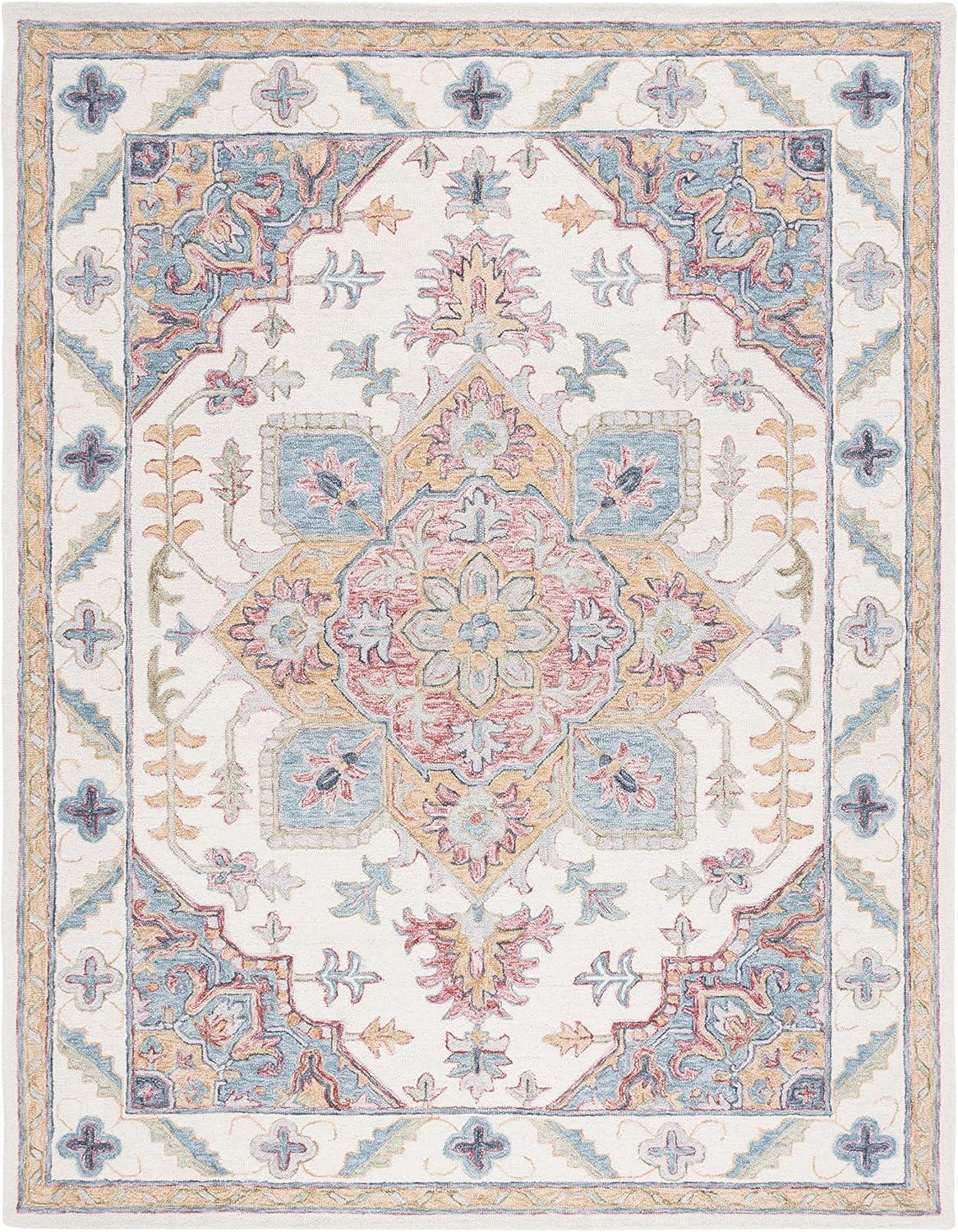 Metro MET352 Hand Tufted Indoor Area Rug - Ivory/Rust - 8'x10' - Safavieh
