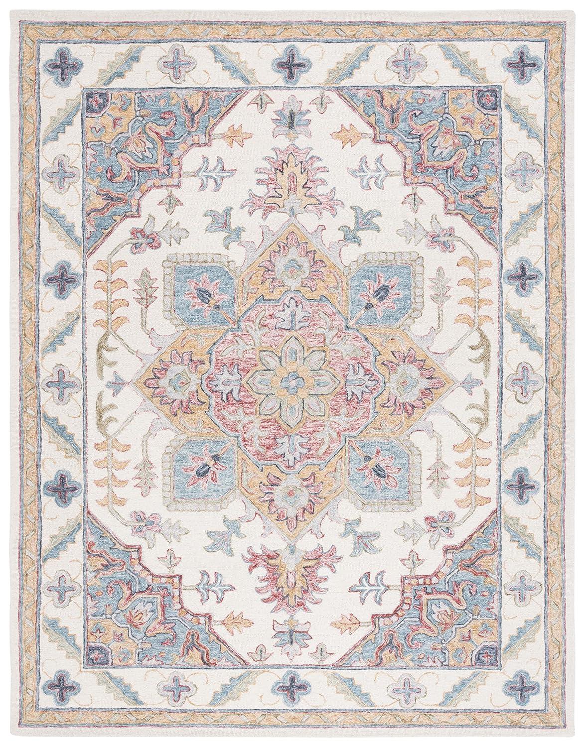 Metro MET352 Hand Tufted Indoor Area Rug - Ivory/Rust - 8'x10' - Safavieh